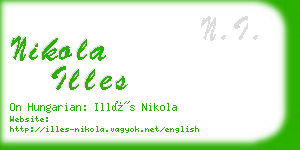 nikola illes business card